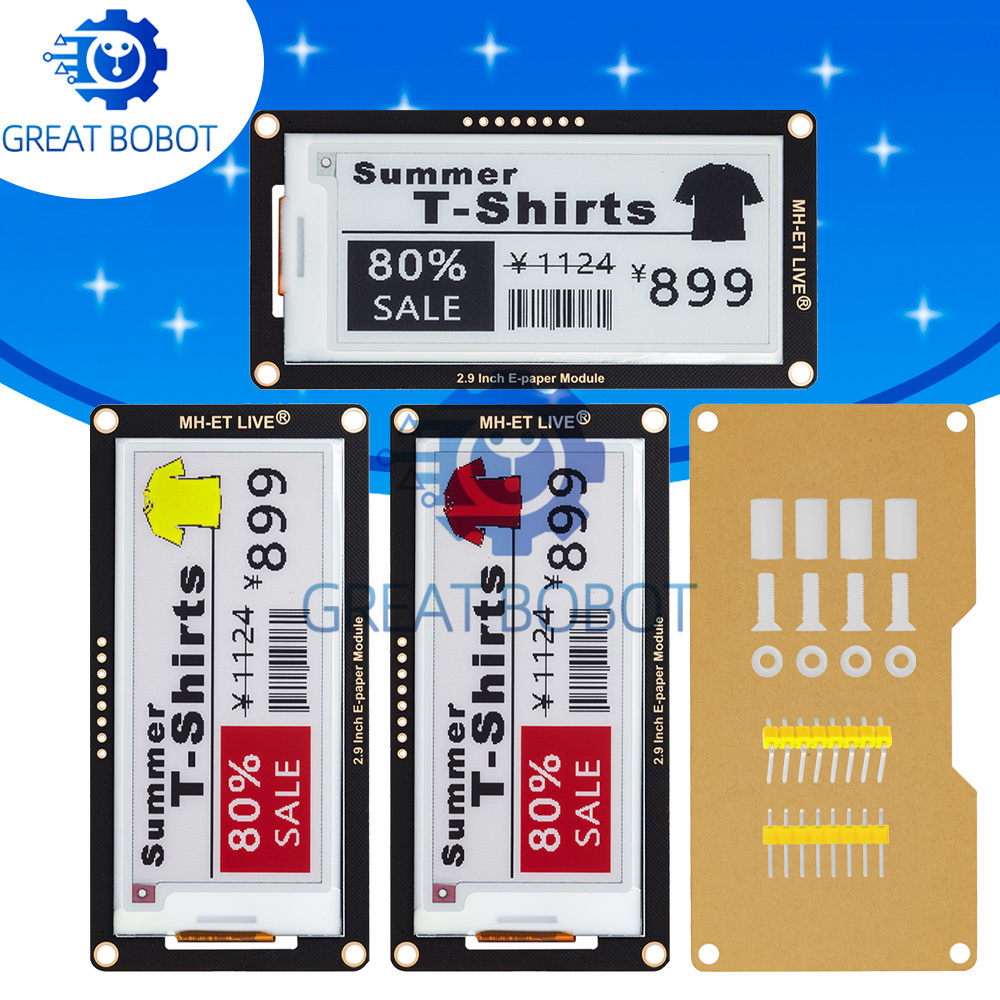 Display Epaper 2.9 - E-Ink Eink Display Screen, Módulo E-Paper,