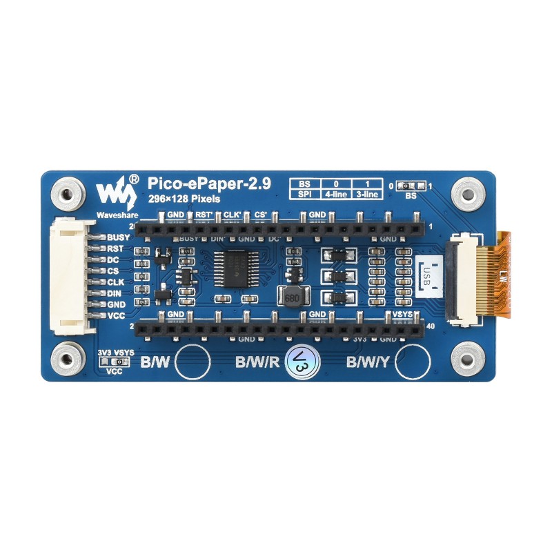 Display Epaper 2.9 - Módulo de Display E-Paper E-Ink Waveshare