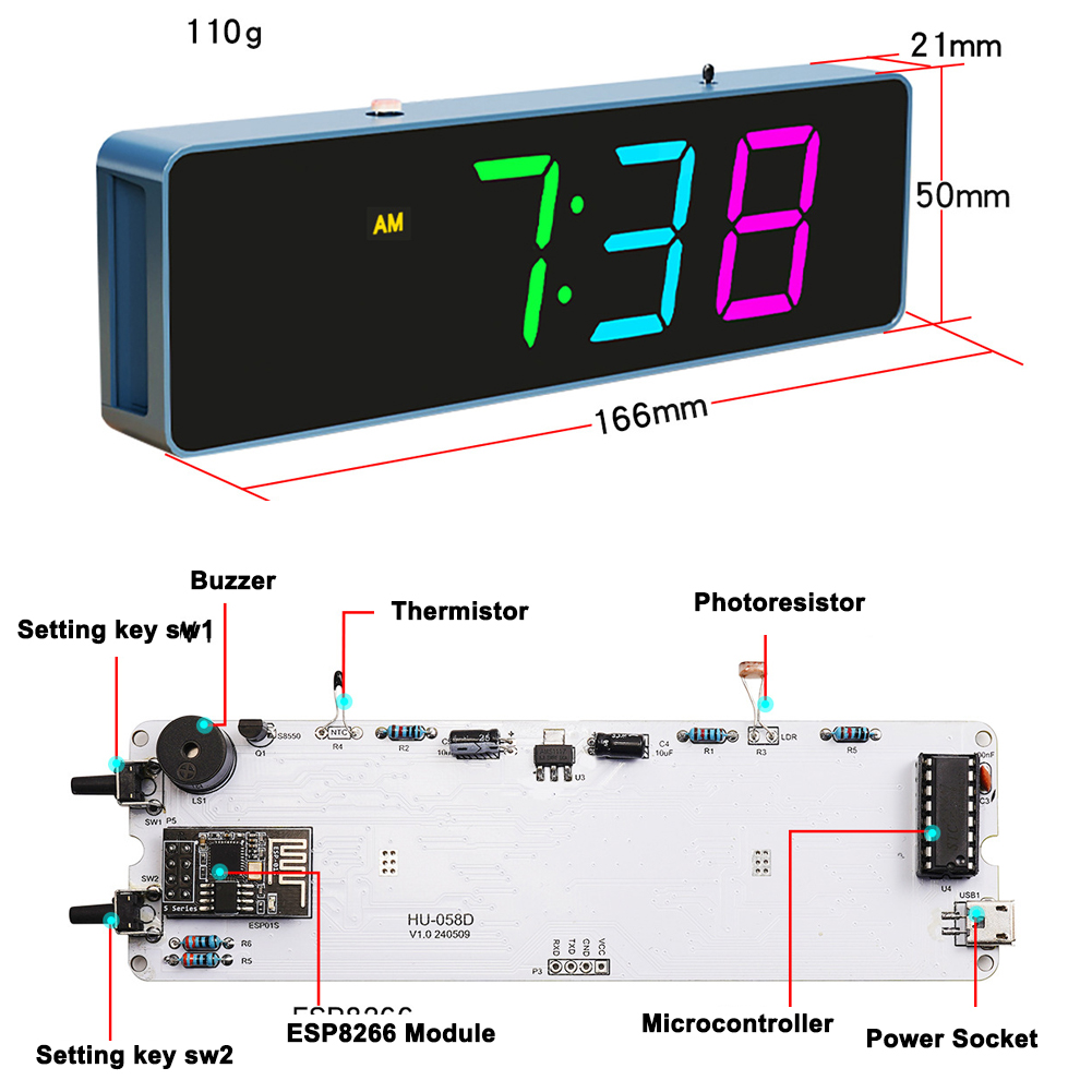 Colorido WiFi Kit Relógio Elet - Home Automation Diy avaliação e preço