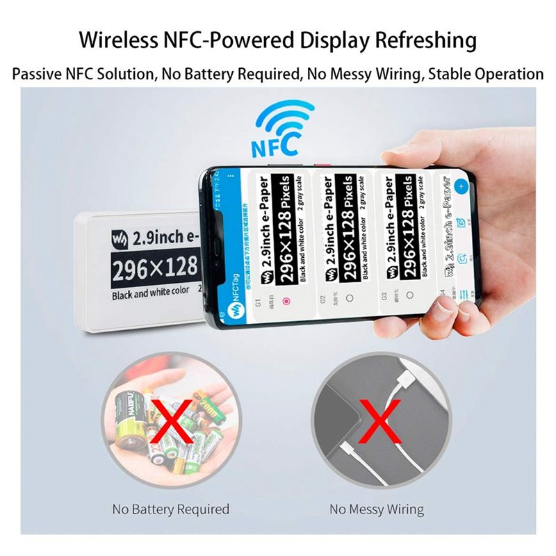Novo 2.9 Polegada sem fio nfc- - Display Epaper 2.9 avaliação e preço