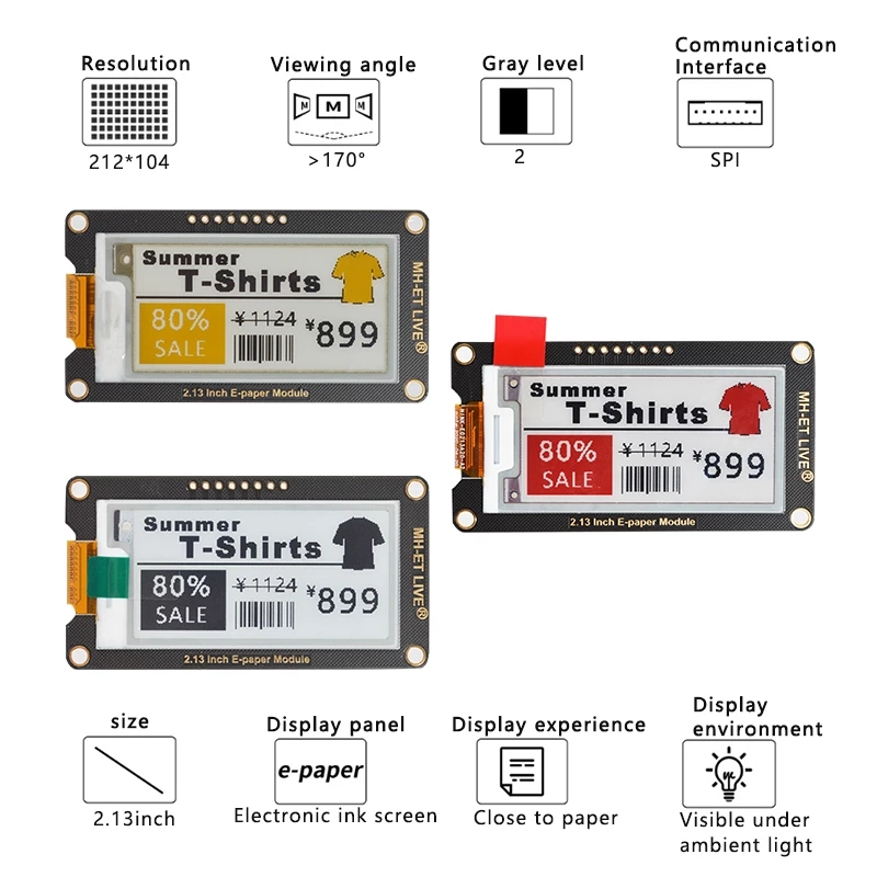 Tela e display para arduino un - Display Epaper 2.9 avaliação e preço